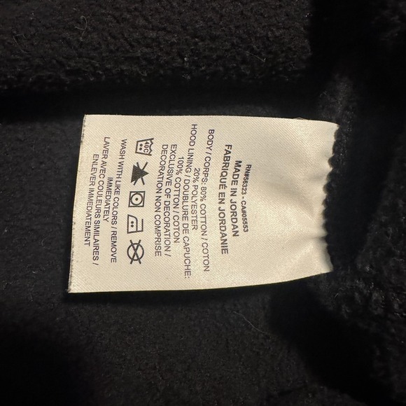 Nike Hoodie Swoosh Logo Pullover Hooded Sweatshirt Black Men's Size 2XL - Picture 9 of 15